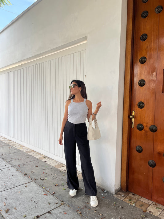 PANTALON LINO - CHARCOAL